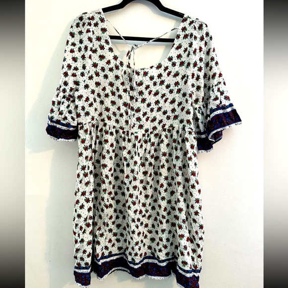 Umgee Floral High-Low Babydoll Dress